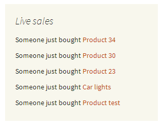 Woocommerce live sales notification - 2
